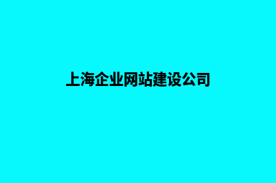 上海公司网站设计方案(上海企业网站建设公司)