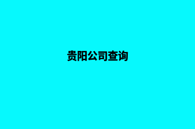 贵阳公司网站定制(贵阳公司查询)