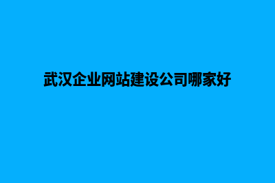 武汉网站建设哪家做的好(武汉企业网站建设公司哪家好)