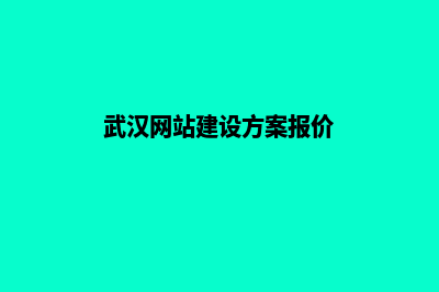 武汉网站建设收费(武汉网站建设方案报价)