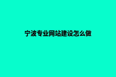 宁波专业网站建设报价(宁波专业网站建设怎么做)