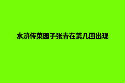 福州网站建设基本流程(水浒传菜园子张青在第几回出现)