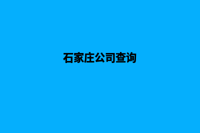 石家庄公司网站建设价格(石家庄公司查询)