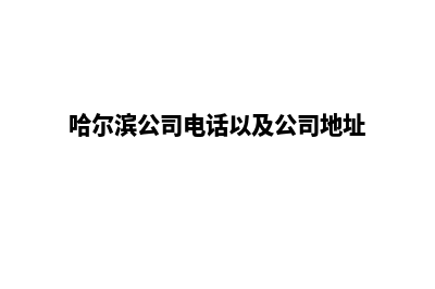 哈尔滨公司网站建设流程(哈尔滨公司电话以及公司地址)