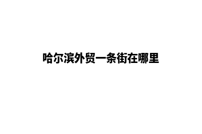 哈尔滨外贸网站建设收费(哈尔滨外贸一条街在哪里)