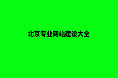 北京专业网站建设报价(北京专业网站建设大全)