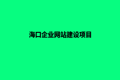 海口企业网站建设步骤(海口企业网站建设项目)