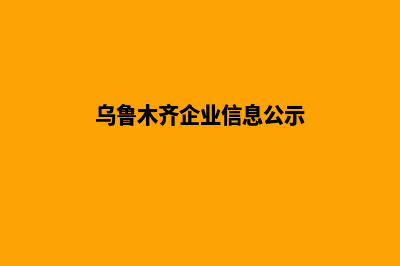 乌鲁木齐企业网站建设多少钱(乌鲁木齐企业信息公示)