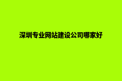 深圳专业网站建设报价(深圳专业网站建设公司哪家好)