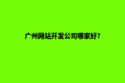 广州网站的开发方案(广州网站开发公司哪家好?)