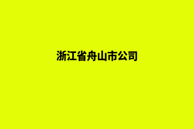 舟山公司网站建设流程(浙江省舟山市公司)