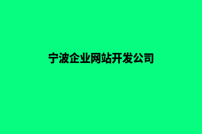 宁波企业网站开发哪家公司好(宁波企业网站开发公司)