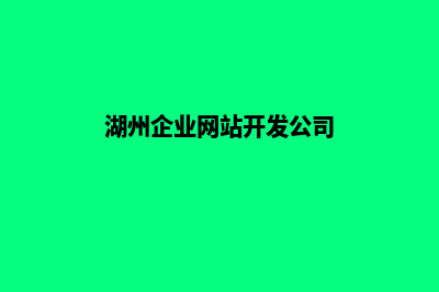 湖州企业网站开发哪家公司好(湖州企业网站开发公司)