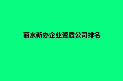 丽水企业网站开发多少钱(丽水新办企业资质公司排名)