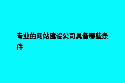 专业网站建设开发(专业的网站建设公司具备哪些条件)