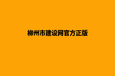 柳州网站建设基本流程(柳州市建设网官方正版)