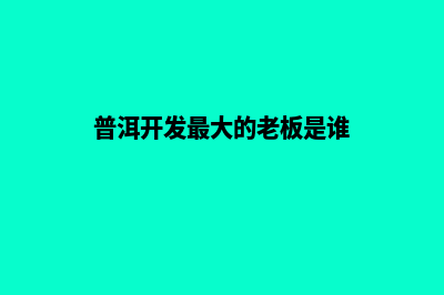 普洱开发企业网站多少钱(普洱开发最大的老板是谁)