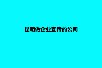 昆明做企业宣传网站(昆明做企业宣传的公司)