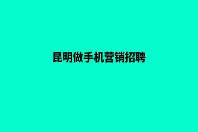 昆明做手机营销型网站(昆明做手机营销招聘)