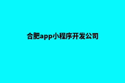 合肥app商城制作(合肥app小程序开发公司)