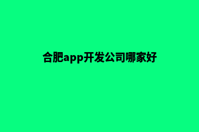 合肥app制作排名(合肥app开发公司哪家好)