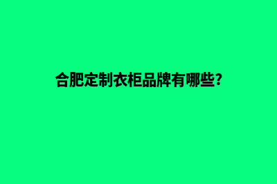 合肥商城app定制(合肥定制衣柜品牌有哪些?)