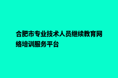 合肥专业网站开发费用(合肥市专业技术人员继续教育网络培训服务平台)