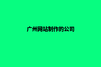 广州网站制作的方案(广州网站制作的公司)