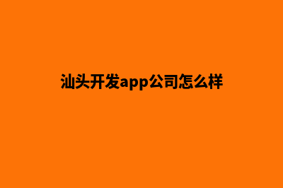 汕头开发app公司(汕头开发app公司怎么样)