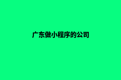 韶关小程序开发企业(广东做小程序的公司)