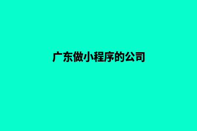 江门小程序设计(广东做小程序的公司)