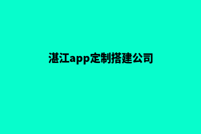 湛江app定制搭建(湛江app定制搭建公司)