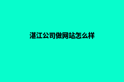 湛江公司做网站价格(湛江公司做网站怎么样)