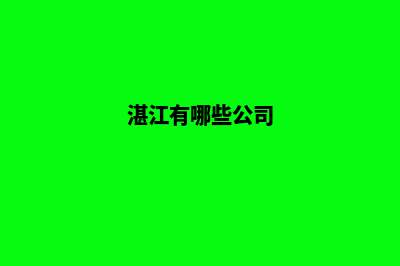 湛江哪家公司制作网站(湛江有哪些公司)