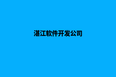 湛江企业app开发(湛江软件开发公司)