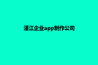 湛江企业app制作(湛江企业app制作公司)