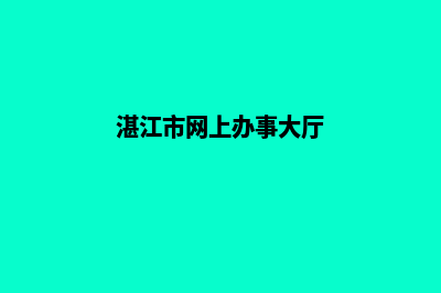 湛江网页改版(湛江市网上办事大厅)