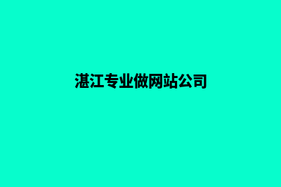 湛江做公司网站的价格(湛江专业做网站公司)