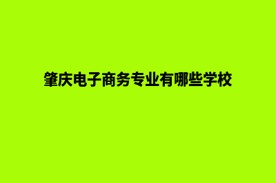 肇庆电商小程序设计(肇庆电子商务专业有哪些学校)