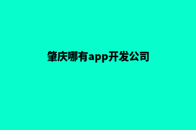 肇庆哪有app开发(肇庆哪有app开发公司)