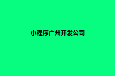 惠州小程序开发公司(小程序广州开发公司)