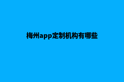 梅州app定制机构(梅州app定制机构有哪些)