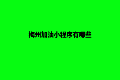 梅州加油小程序开发公司(梅州加油小程序有哪些)