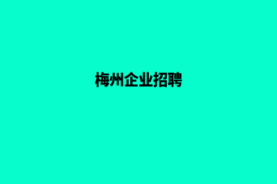 梅州企业小程序定制(梅州企业招聘)