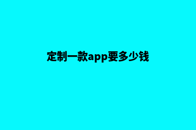 漳州app定制费用(定制一款app要多少钱)