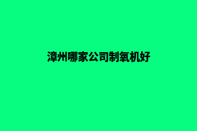 漳州哪家公司制作网站(漳州哪家公司制氧机好)