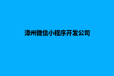 漳州微信小程序定制(漳州微信小程序开发公司)