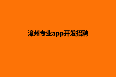 漳州专业app开发(漳州专业app开发招聘)