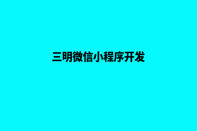 三明小程序定制企业(三明微信小程序开发)