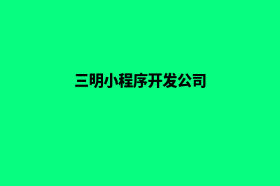 三明小程序开发机构(三明小程序开发公司)